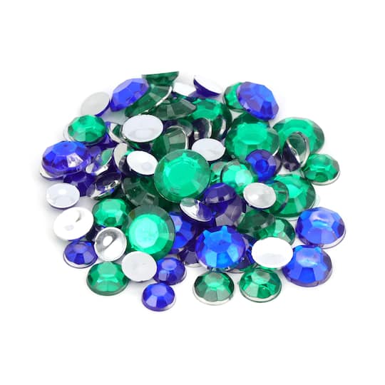 Green & Blue Round Mix Gems by Creatology™